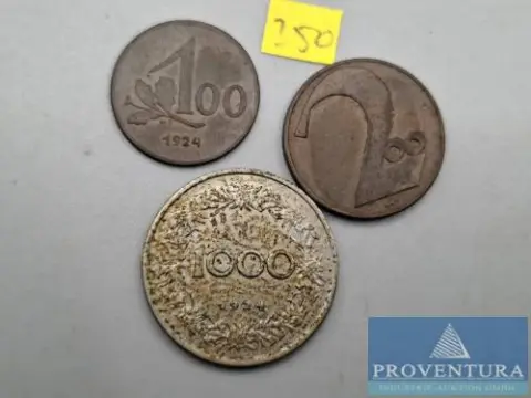 Circulatiemunten Oostenrijk 100/ 200/ 1000 kronen 1924