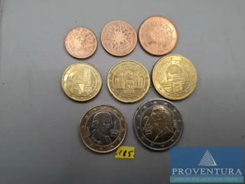 Euro kleinmuntset Oostenrijk 2002 1 ct - 2 Euro totaal 3,88 Euro
