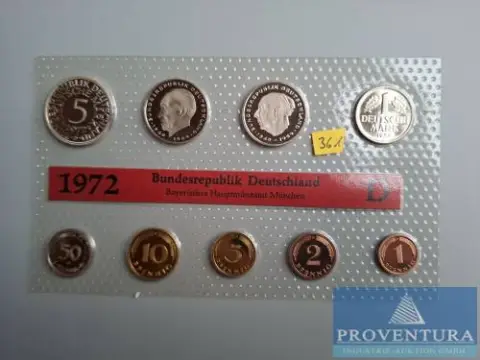 Muntset Bondsrepubliek Duitsland 1972 D pl 10,88 DM