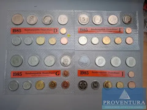 Série de pièces RFA 1985 DFGJ st 46,52 DM