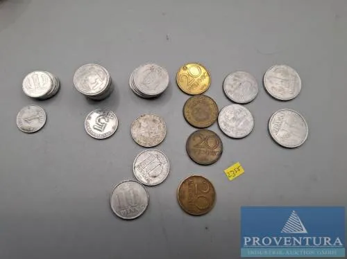 Monnaies de circulation RDA 1 Pfennig 1x 1948A 5x 1960-1990