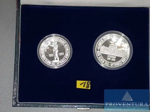 Zilveren muntset Joegoslavië Top van de niet-gebonden landen 50.000 en 100.000 dinar 1989 pp