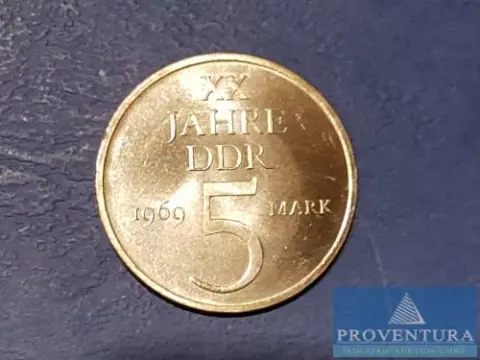 Circulatiemunten DDR 5 Mark 20 jaar DDR 1969
