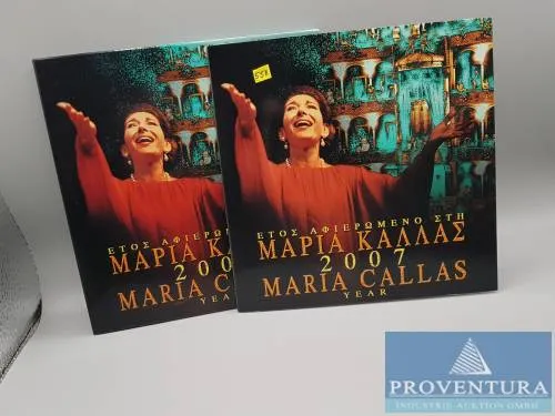 Euro sada Řecko Maria Callas 2007 1 ct - 2 eura + 10 eur Maria Callas
