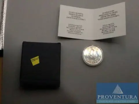 Zilveren munt Litouwen 10 Litu 2010 Muziek PF Zilver .925 Brutogewicht 12,44 g
