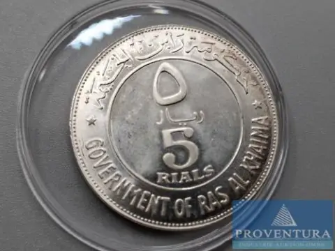 Zilveren munt Ras al Khaima 5 riyal 1389/1969 muntstaat zilver .835 15 g brutogewicht