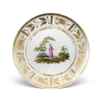 Assiette avec scène pastorale