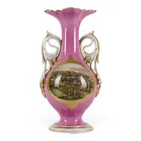 Vase avec vue d'un château