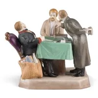 Groupe de figurines 'Le tribunal du commissaire de police rural'