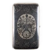 Ottomaans niello-etui met wapenschild onder sultan Abdülhamid II (1876-1909)