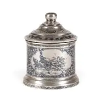Boîte à couvercle avec troïka d'hiver