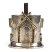Fin porte-verre à thé avec architecture paysanne
