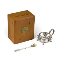 Porte-verre à thé très fin dans son étui d'origine