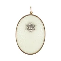 Médaillon guilloché émaillé avec motif étoile