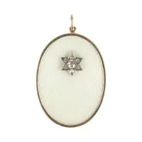 Médaillon guilloché émaillé avec motif étoile