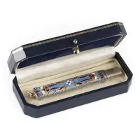Porte-crayon en émaux cloisonnés