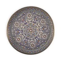 Grand plateau en émaux cloisonnés