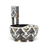 Très fin kovsh en cloisonné-émail