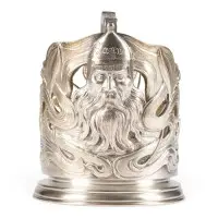 Support à verre à thé Art nouveau avec bogatyr