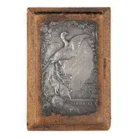 Cadeau du détachement de chasseurs de l'Armée blanche : porte-bloc à lettres avec paon