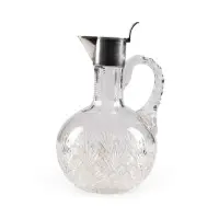 KLEINE KARAFFE MIT SILBER-MONTIERUNG MIT GRAVURMONOGRAMM