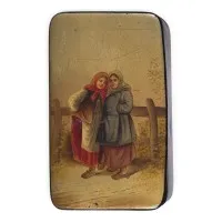LACKDOSE MIT ZWEI BAUERNMÄDCHEN