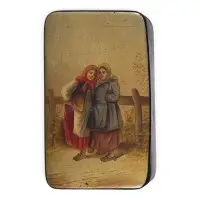 LACKDOSE MIT ZWEI BAUERNMÄDCHEN