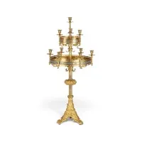 Monumentale neogotische kandelaar met tien vlammen