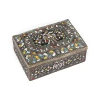 Petite boîte en cloisonné avec aigle double