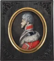 Portrétní miniatura: kníže Michail Illarionovič Goleniščev-Kutuzov (1745-1813)