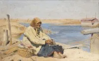 'ALTE FRAU AM UFER DER OKA'