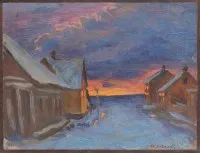 Village dans la neige
