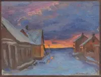Village dans la neige
