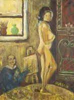 Un peintre avec son modèle