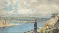 Vue du monument de Saint-Vladimir sur le Dniepr à Kiev