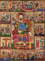Peinture monumentale avec un saint guerrier
