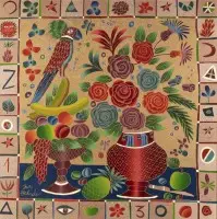 'COMPOSITION AVEC FLEURS, FRUITS ET PERROQUET'