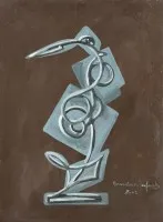 Vogel in blauw ruimtepak 61