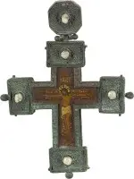 Croix pectorale en émaux cloisonnés