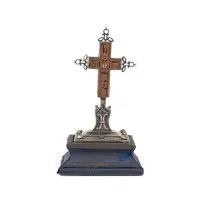 SEHR FEINES KREUZ MIT HOCHFESTEN MIT SILBER-MONTIERUNG