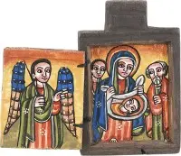 Diptyque copte avec l'Adoration du Christ