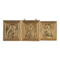 Triptyque en bronze avec Déisis