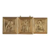 Triptyque en bronze avec Déisis