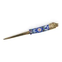 Cloisonné email briefopener met leeuwenkop