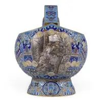 Cloisonné email kovsh 'Ivan Tsarevitsj op de grijze wolf' naar Viktor Vasnetsov