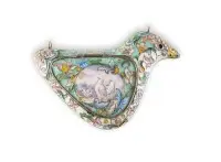 Cloisonné-emaille pillendoosje in de vorm van een duif