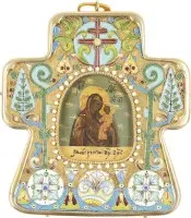 Cloisonné-emaille icoon met de Moeder Gods 'Tobolskaja'