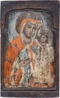 Partie centrale d'un triptyque avec la Mère de Dieu « Fleur qui ne se fane pas »