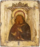 Icône rare de la Mère de Dieu de Volokolamsk (Volokolamskaja)