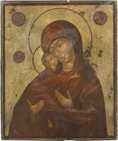 Klein icoon van de Moeder Gods van Vladimir (Vladimirskaja)